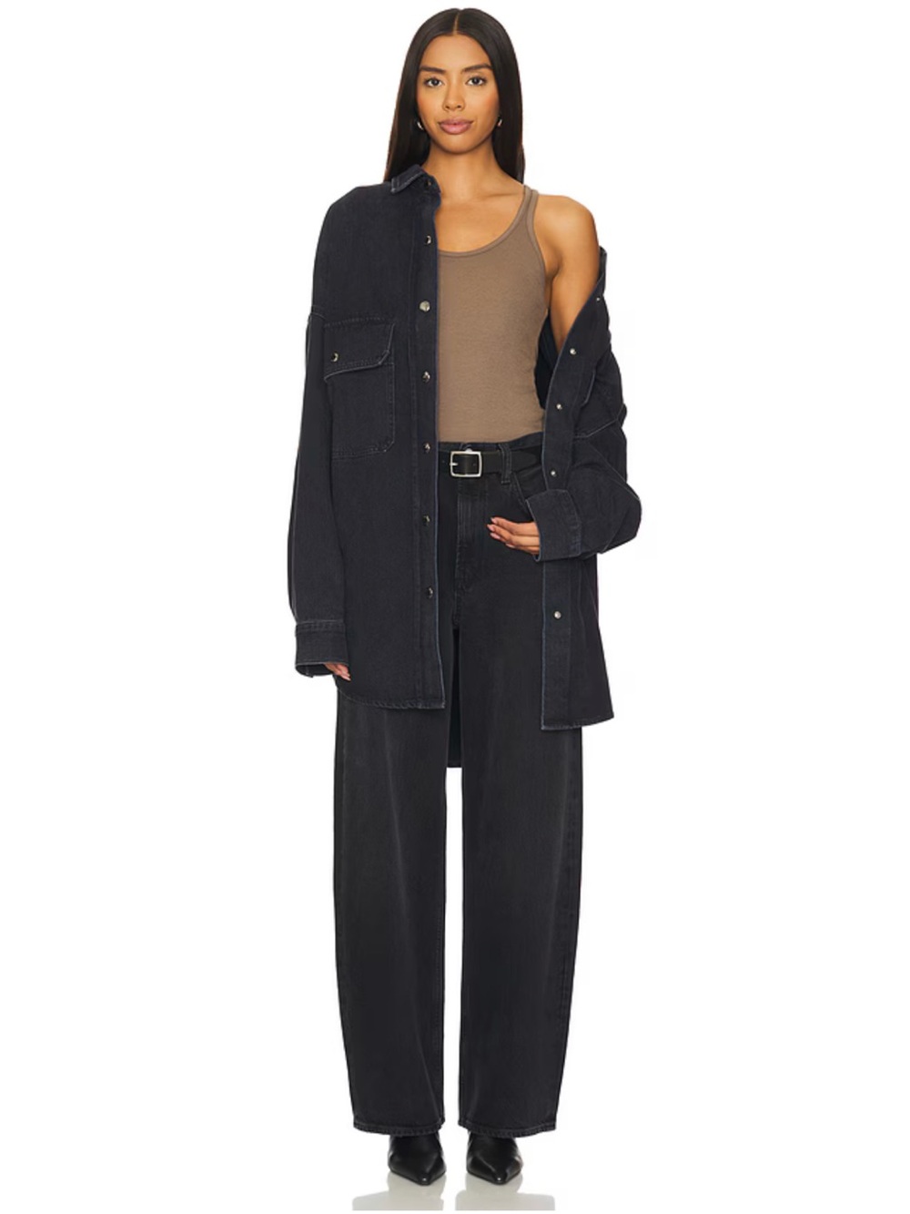 AGOLDE Low Curve Wide-Leg Jeans Black 26